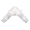 Eldon James Hose Barb Fitting, 90° Elbow, Natural Kynar®, 1/2" ID; 10/PK