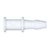 Eldon James Hose Barb to Plug Fitting, Straight Adapter, Animal-Derivative-Free Polypropylene, 1/4" ID; 10/PK