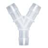 Eldon James Hose Barb Fitting, Y Union, Animal-Derivative-Free Polypropylene, 1/4" ID; 10/PK