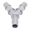 Eldon James Hose Barb Fitting, Y Union, Stainless Steel, 1/2" ID; 1/Each