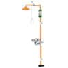Guardian Equipment Combination Safety Shower with Eyewash, Stainless Steel Bowl and Cover and ABS Plastic Shower Head