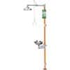 Guardian Equipment Combination Safety Shower with Eyewash, Stainless Steel Bowl and Shower Head