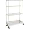 ICI Quick Ship Mobile Wire Shelving, Stainless Steel; 18" D, 48" W, 79" H