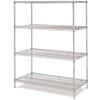 ICI Quick Ship Stationary Wire Shelving, Stainless Steel; 18" D, 72" W, 74" H