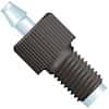 Idex Swivel Barb Adapter, Black Polypropylene, 0.056" Bore, 3/32" ID Tubing, 1/4-28 Flat Bottom; 1/EA