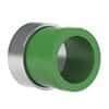 Idex Super Flangeless™ Ferrule, Green ETFE/316 SS, 3/16" OD Tubing, 5/16-24 Flat Bottom; 1/EA