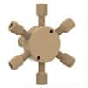 Idex Low-Pressure Manifold Assembly, Natural PEEK, 7 Port, 0.040" Bore, 1/16" OD Tubing, 1/4-28 Flat Bottom; 1/EA
