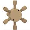 Idex Low-Pressure Manifold Assembly, Natural PEEK, 6 Port, 1/16" OD Tubing, 1/4-28 Flat Bottom; 1/EA