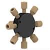Idex Low-Pressure Manifold Assembly, Natural PEEK, 9 Port, 0.062" Bore, 1/8" OD Tubing, 1/4-28 Flat Bottom; 1/EA