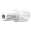 Idex Flangeless Male Nut, Standard Knurl, White Acetal, 1/16" OD Tubing, 1/4-28 Flat-Bottom; 1/EA
