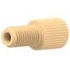 Idex Flangeless Male Nut, Standard Knurl, Cream Acetal, 1/16" OD Tubing, 1/4-28 Flat-Bottom; 1/EA