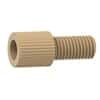 Idex Flangeless Male Nut, Standard Knurl, Natural PP, 1/16" OD Tubing, 1/4-28 Flat-Bottom; 1/EA