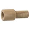Idex Super Flangeless™ Nut, Standard Knurl, Natural PEEK, 1/32" or 1/16" OD Tubing, 1/4-28 Flat Bottom; 1/EA