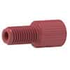 Idex Flangeless Male Nut, Standard Knurl, Red Acetal, 1/8" OD Tubing, 1/4-28 Flat-Bottom; 1/EA