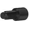 Idex Port Plug, Standard Knurl, Black Acetal, 1/4-28 Flat-Bottom; 1/EA
