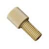 Idex Flangeless Male Nut, Standard Knurl, Natural PEEK, 1/8" OD Tubing, 1/4-28 Flat-Bottom; 10/PK
