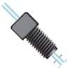 Idex Flanged Fitting, 5/16" Square, Black Acetal, 1/16" OD Tubing, 1/4-28 Flat-Bottom; 1/EA