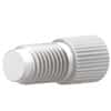 Idex Port Plug, Standard Knurl, White Acetal, 5/16-24 Flat-Bottom; 1/EA