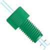 Idex Flanged Fitting, Standard Knurl, Blue Acetal, 1/8" OD Tubing, 1/4-28 Flat-Bottom; 1/EA