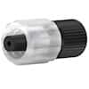 Idex Threaded Luer Adapter, Black PEEK, 0.050" Bore, Male Luer Lock x Female M6 Flat Bottom; 1/EA