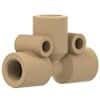 Idex Low-Pressure Tee Body, Natural PEEK, 0.050" Bore, 1/8" OD Tubing, 1/4-28 Flat Bottom; 1/EA