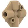 Idex Low-Pressure Cross Body, Natural PEEK, 0.020" Bore, 1/16" OD Tubing, 1/4-28 Flat Bottom; 1/EA