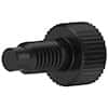 Idex Port Plug, Short Head/Standard Knurl, Black Acetal, 10-32 Flat-Bottom; 1/EA