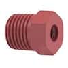 Idex Threaded Adapter, Red PEEK, 0.062" ID, 1/4-28 Flat Bottom (F) to 1/4" NPT(M) 