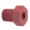 Idex Threaded Adapter, Red PEEK, 0.062" ID, 1/4-28 Flat Bottom (F) to 1/8" NPT(M)