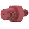 Idex Threaded Adapter, Red PEEK, 0.062" ID, 1/4-28 Flat Bottom (M) to 1/8" NPT(M)