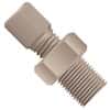 Idex Threaded Adapter with Fitting, PEEK, 1/8" ID, 5/16-24 Flat Bottom (F) to 1/8" NPT(M)