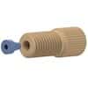 Idex Flangeless Fitting, Standard Knurl, Natural PEEK, 1/16" OD Tubing, 5/16-24 Flat-Bottom; 10/PK