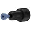 Idex Flangeless Fitting, Short Head, Black Acetal, 1/16" OD Tubing, 1/4-28 Flat-Bottom; 1/Each