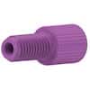 Idex Flangeless Fitting, Standard Knurl, Purple Acetal, 1/16" OD Tubing, 1/4-28 Flat-Bottom; 1/EA