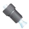 Idex Flangeless Fitting, Large Knurl, Black PEEK, 1/4" OD Tubing, 1/2-20 Flat-Bottom; 1/Ea