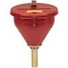 Justrite 08207 Steel Safety Drum Funnel, Self-Closing Cover, 6" Brass Flame Arrester, 2" Bung