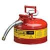 Justrite 7225130 Steel Safety Can for Flammables, Type II, 1" Metal Hose, AccuFlow,  2.5 Gal