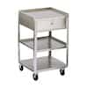 Lakeside Carts 356 Stainless Steel Equipment Cart with Drawers; 18-3/8" x 16-5/8", 3 Shelves, 200 lb Capacity