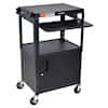 Luxor AVJ42KBC Adjustble Steel AV Cart Cabnet, Pullout, Black