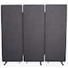 Luxor reclaim™ Acoustic Room Dividers, Dark Gray, 3 Panels