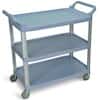 Luxor Serving Cart, Three Shelves, 300 lb, Grey