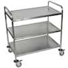 Luxor Multipurpose Utility Cart, Stainless Steel, Three Shelves, 200 lb Capacity