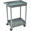 Luxor Tub Shelf Utility Cart with Two 2-3/4" Tub Shelves, Gray