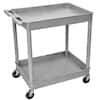 Luxor Tub Shelf Utility Cart, Large, with Two 2-3/4" Tub Shelves, Gray