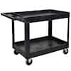 Luxor Tub Shelf Utility Cart, Heavy Duty, with Two 2-1/2" Tub Shelves, Black