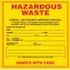 National Marker HW1 Safety Labels, Hazardous Waste, 6" x 6", Adhesive Vinyl; 25/Pk
