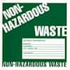 National Marker HW5W Safety Labels, Non-Hazardous Waste, 6" x 6", Adhesive Vinyl; 25/Pk