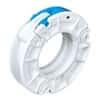 PharmaLok Hygienic Union TC Clamp, Glass-Reinforced White Nylon Blue Lever, 1" (25.4 mm) to 1.5” (38.1 mm)