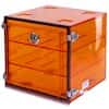 Plas-Labs 860-CGA Acrylic Desiccator with Gas Port, Amber; 12"W x 12"H x 12"D