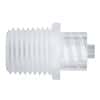 Value Plastics Luer to Threaded Fitting, Straight Adapter, Polypropylene, Male Luer Integral Lock Ring 9/16" Hex x 1/4-18 NPT(M) Thread; 25/Pk